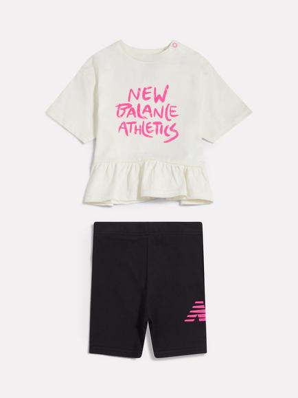 New Balance Kids' Graphic T-Shirt and Shorts Set, Sea Salt, Sea Salt