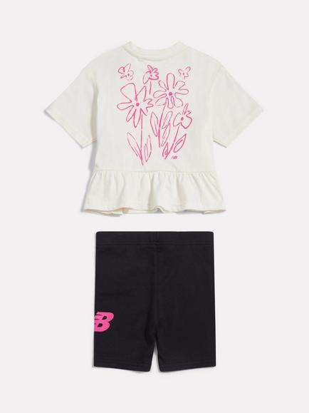 New Balance Kids' Graphic T-Shirt and Shorts Set, Sea Salt - view 2, Sea Salt