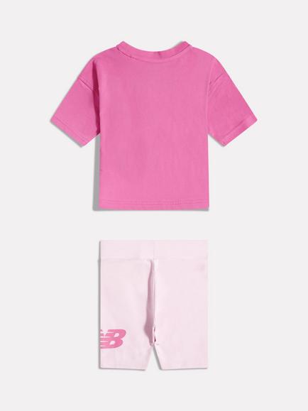 New Balance Kids' T-Shirt and Cycle Short Set - view 2, Pink Satin