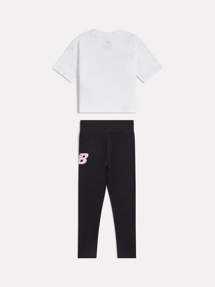 New Balance Kids' Graphic T-Shirt Legging Set, Nb Bright White - view 2, Nb Bright White