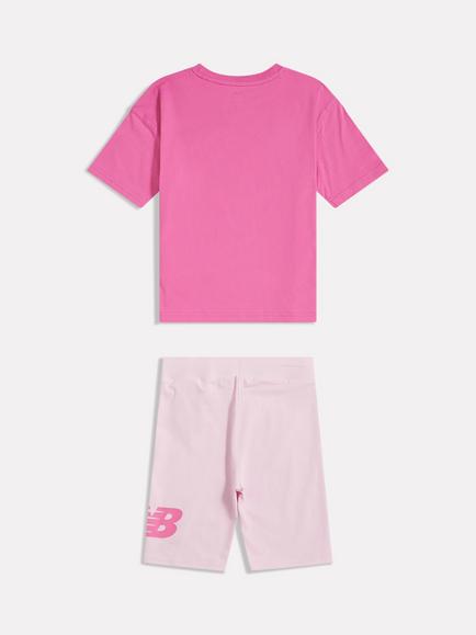 New Balance Kids' Logo Shorts and T-Shirt Set, Pink - view 2, Pink