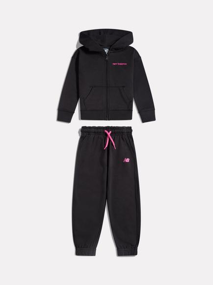 New Balance Kids' Zip Hoodie and Joggers Set, Caviar, Caviar