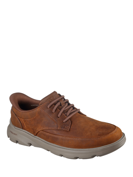 Skechers Arch Fit Garza Rowan Leather Shoes, Dark Brown - view 2, Dark Brown