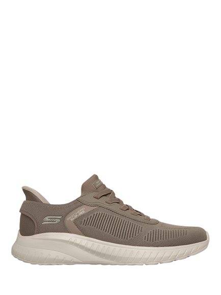 BOBS Sport Squad Chaos Solid Step Slip Ins Trainers, Dark Taupe