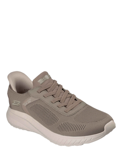 BOBS Sport Squad Chaos Solid Step Slip Ins Trainers - view 2, Dark Taupe