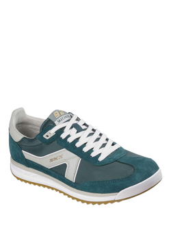 Skechers SKX 92 Spective Leather Trainers - view 2, Green/White