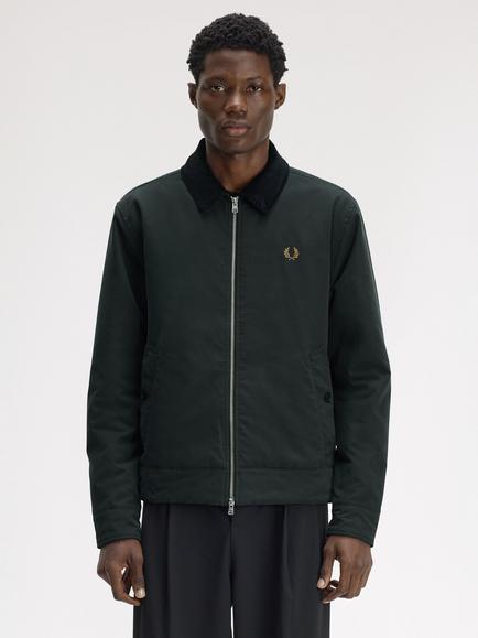 Fred Perry Zip Front Cotton Blend Jacket, Night Green, Night Green