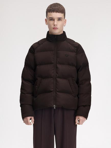 Fred Perry Raglan Sleeve Puffer Jacket, Rich Brown, Rich Brown