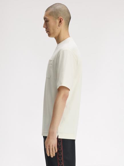 Fred Perry Relaxed Cotton T-Shirt, Ecru - view 2, Ecru