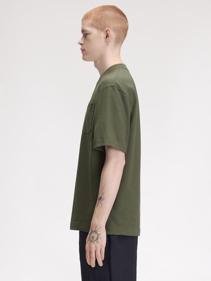Fred Perry Relaxed Cotton Crew Neck T-Shirt, Lrl Wrth Green - view 2, Lrl Wrth Green