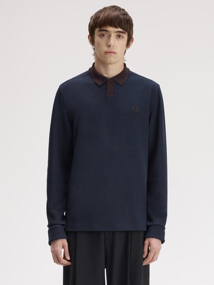 Fred Perry Jacquard Polo Shirt, Navy, Navy