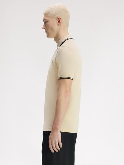 Fred Perry Twin Tipped Polo Shirt, Oatmeal/Ntgrn - view 2, Oatmeal / Ntgrn