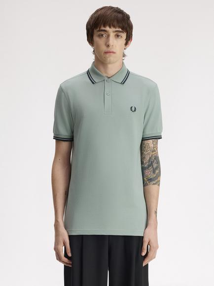 Fred Perry Twin Tipped Polo Shirt, Silver Blue/ Drk, Silver Blue/ Drk