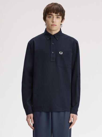 Fred Perry Slub Cotton Shirt, Navy, Navy