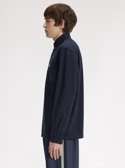 Fred Perry Slub Cotton Shirt, Navy - view 2, Navy