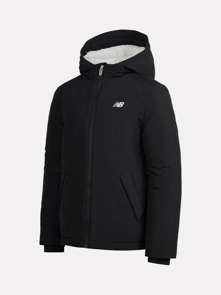 New Balance Kids' Contrast Hooded Puffer Jacket, Black - view 2, Black