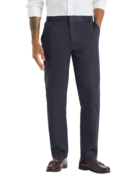 SPOKE Fridays Wide Thigh Slim Chinos, Dark Navy