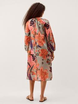 Monsoon Carmen Floral Cotton Midi Tunic Dress, Sage - view 2, Sage