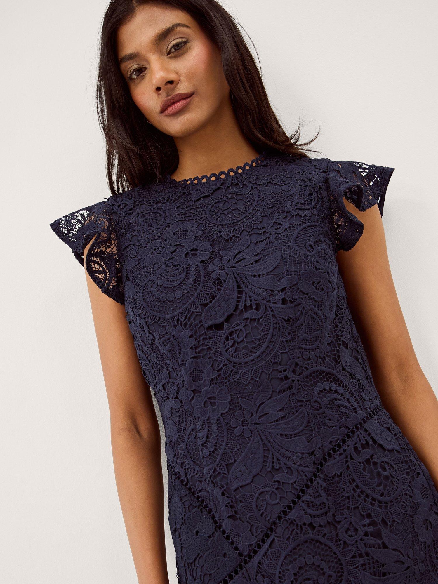 blair lace midi dress SAU LEE Blair Lace Dress in White