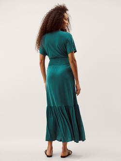 Monsoon Jacqui Embroidered Jersey Maxi Dress, Teal - view 2, Teal