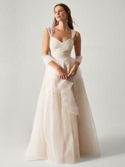 Monsoon Rose Organza Wedding Dress, Ivory, Ivory