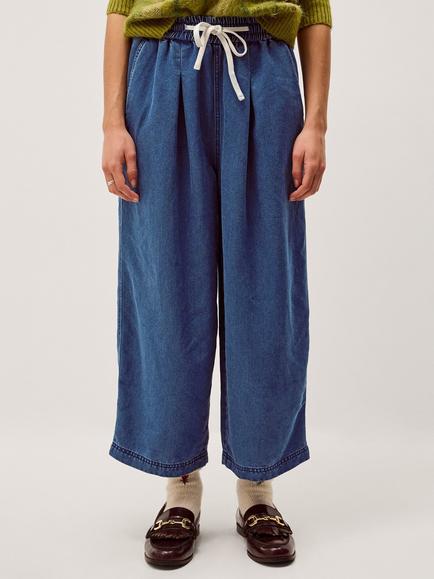 Monsoon Rhea Tie Front Denim Trousers, Light Authentic Blue, Light Authentic Blue