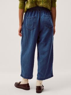 Monsoon Rhea Tie Front Denim Trousers, Light Authentic Blue - view 2, Light Authentic Blue