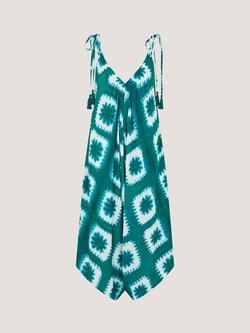 Monsoon Malia Tie Dye Jumpsuit containing LENZING™ ECOVERO™ Viscose, Teal, Teal