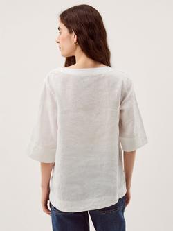 Monsoon Ingrid Pure Linen Top - view 2, White