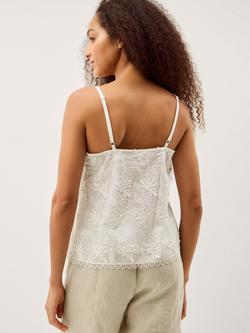 Monsoon Rosie Embroidered Camisole Top, White - view 2, White