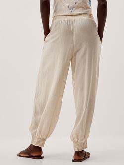 Monsoon Reese Balloon Trousers containing LENZING™ ECOVERO™ Viscose, Natural - view 2, Natural