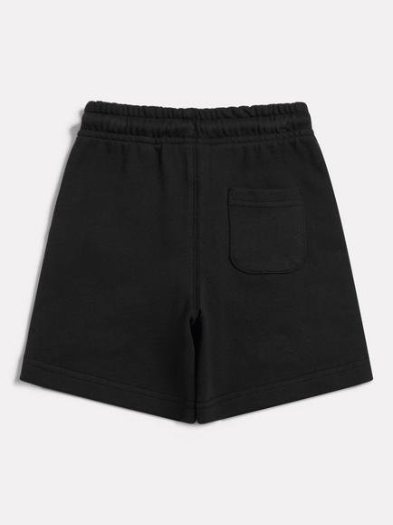 New Balance Kids' Cotton Terry Logo Shorts, Grey Marl - view 2, Black