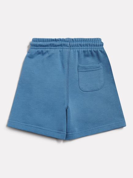 New Balance Kids' Cotton French Terry Logo Shorts, Heron Blue - view 2, Heron Blue