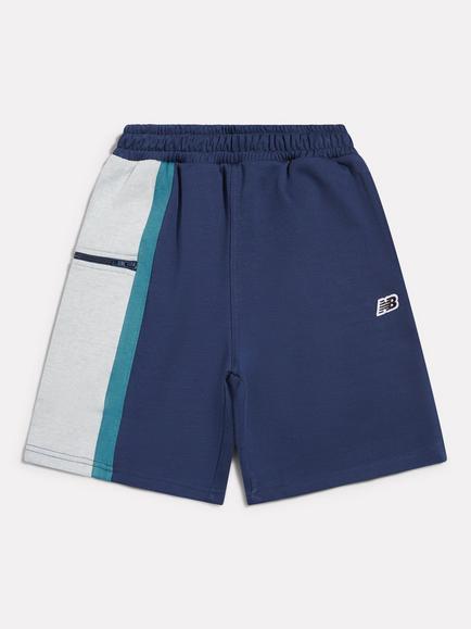 New Balance Kids' Panelled Shorts, Navy/Multi, Navy/Multi