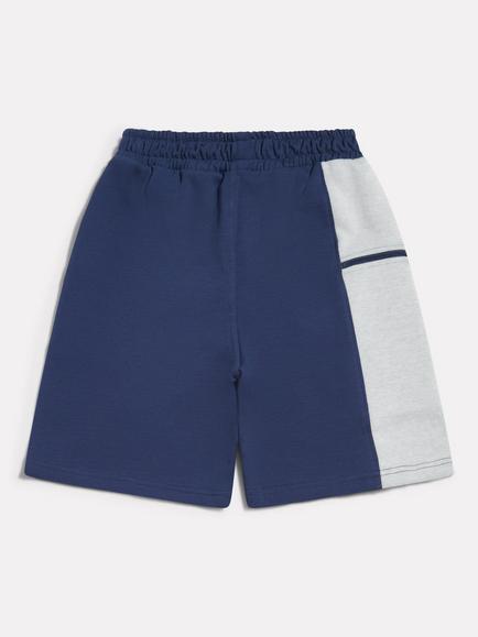 New Balance Kids' Panelled Shorts, Navy/Multi - view 2, Navy/Multi