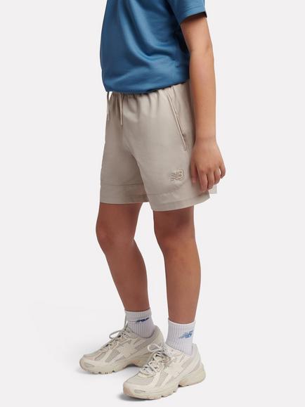 New Balance Kids' Stretch Shorts, Natural Oyster - view 2, Natural Oyster
