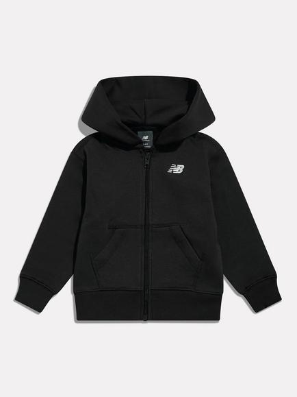 New Balance Kids' Cotton Blend Full Zip Hoodie, Caviar