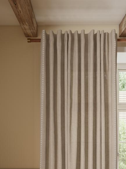 John Lewis Coba Linen Blend Multiway Voile Panel, Natural/White