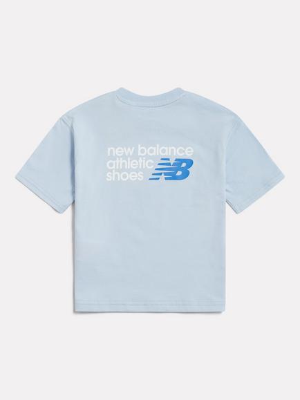 New Balance Kids' Short Sleeve Back Print T-Shirt, Oxford Blue - view 2, Oxford Blue