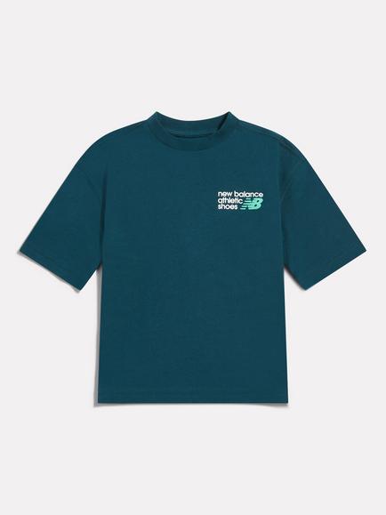 New Balance Kids' Cotton Back Graphic T-Shirt, Medusa Green, Medusa Green