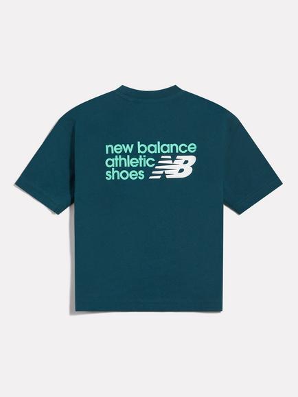 New Balance Kids' Cotton Back Graphic T-Shirt, Medusa Green - view 2, Medusa Green