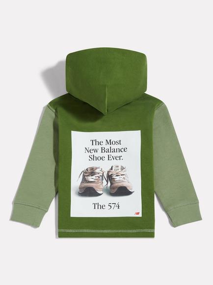 New Balance Kids' 574 Shoe Graphic Hoodie, Oregano - view 2, Oregano