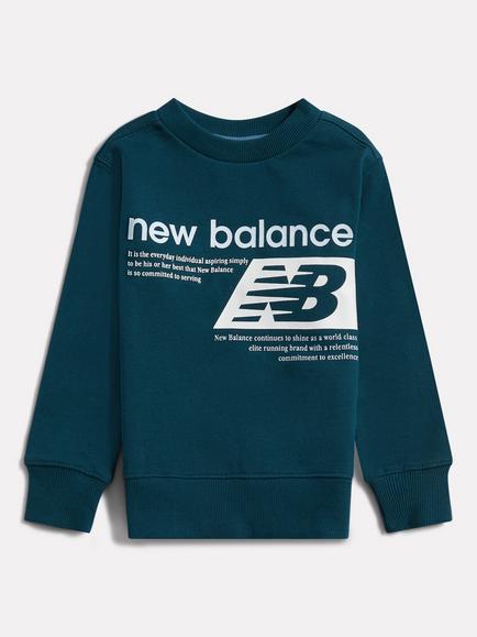 New Balance Kids' Graphic Print Crew Neck Sweatshirt, Medusa Green