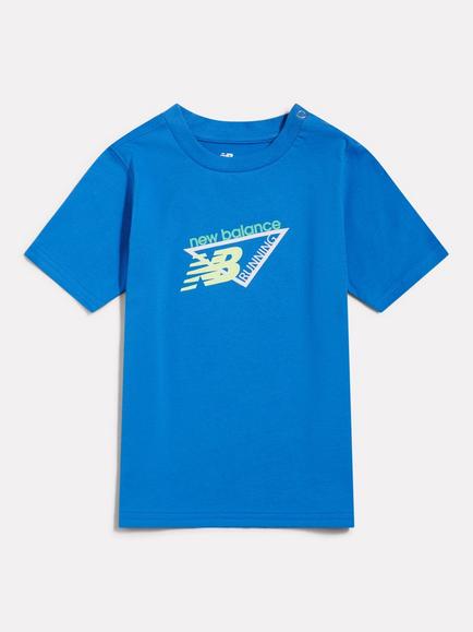 New Balance Kids' Short Sleeve Graphic Print T-Shirt, Blue Bird, Blue Bird