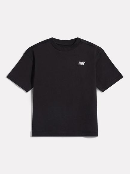 New Balance Kids' Cotton Logo Print T-Shirt, Caviar, Caviar