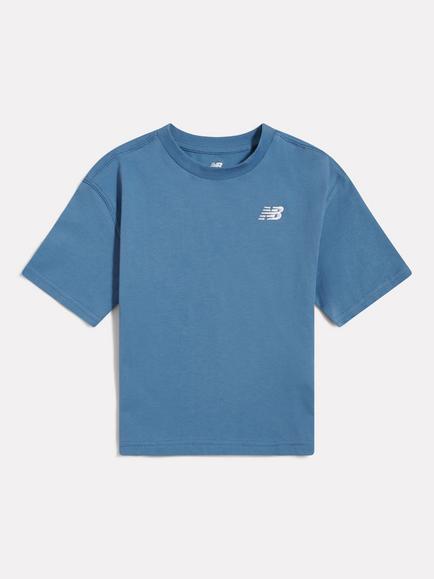 New Balance Kids' Logo Crew Neck T-Shirt, Heron Blue, Heron Blue