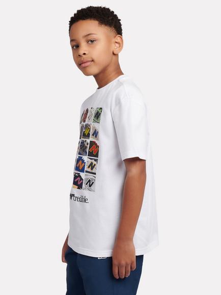 New Balance Kids' Celebrated Icons Graphic T-Shirt, White/Multi - view 2, White/Multi