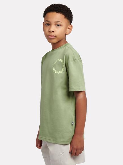 New Balance Kids' Circular Logo Graphic T-Shirt, Olive Green - view 2, Olive Green