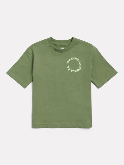 New Balance Kids' Short Sleeve Circular Logo T-Shirt, Oregano, Oregano