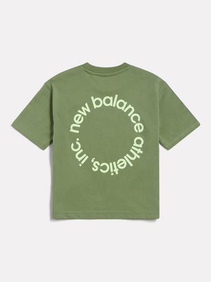 New Balance Kids' Short Sleeve Circular Logo T-Shirt, Oregano - view 2, Oregano